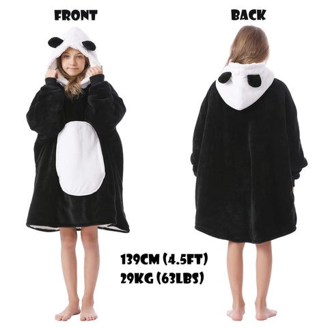 Kipswiza Panda hoodie with ears and pockets, perfect for snuggling on the couch.