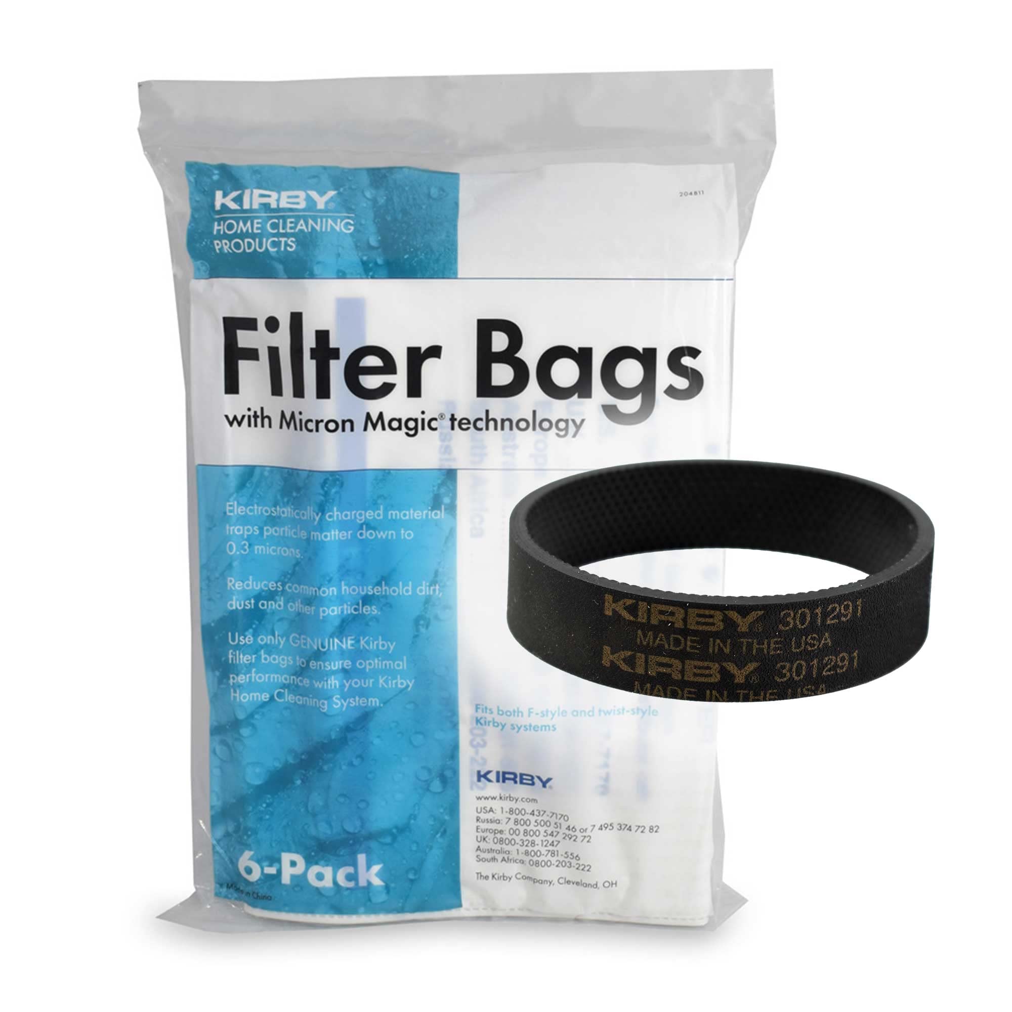 Kirby 204811 allergen-reduction HEPA bags front view for cleaner vacuuming