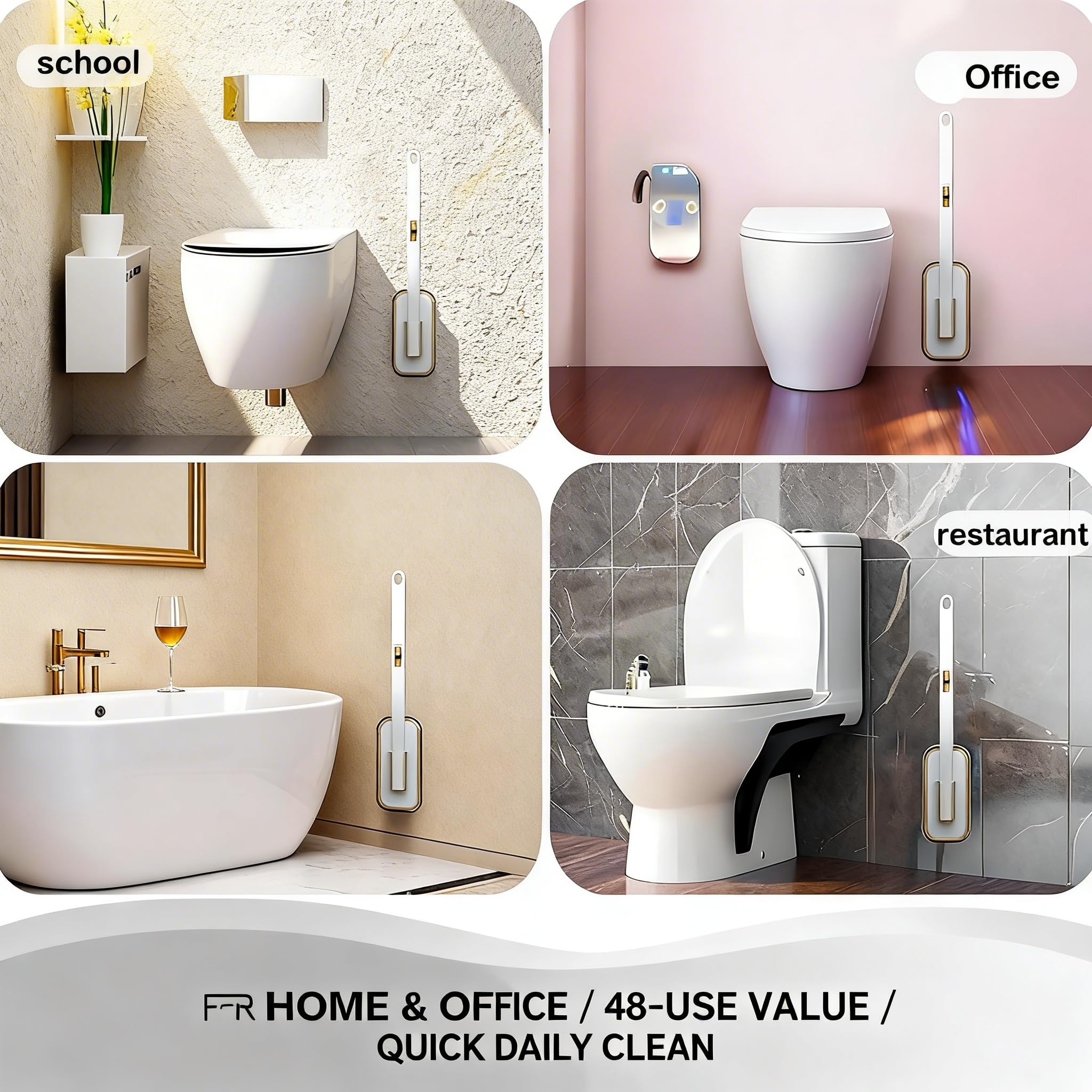 KIRIKIT toilet cleaning kit designed for compact bathroom storage.