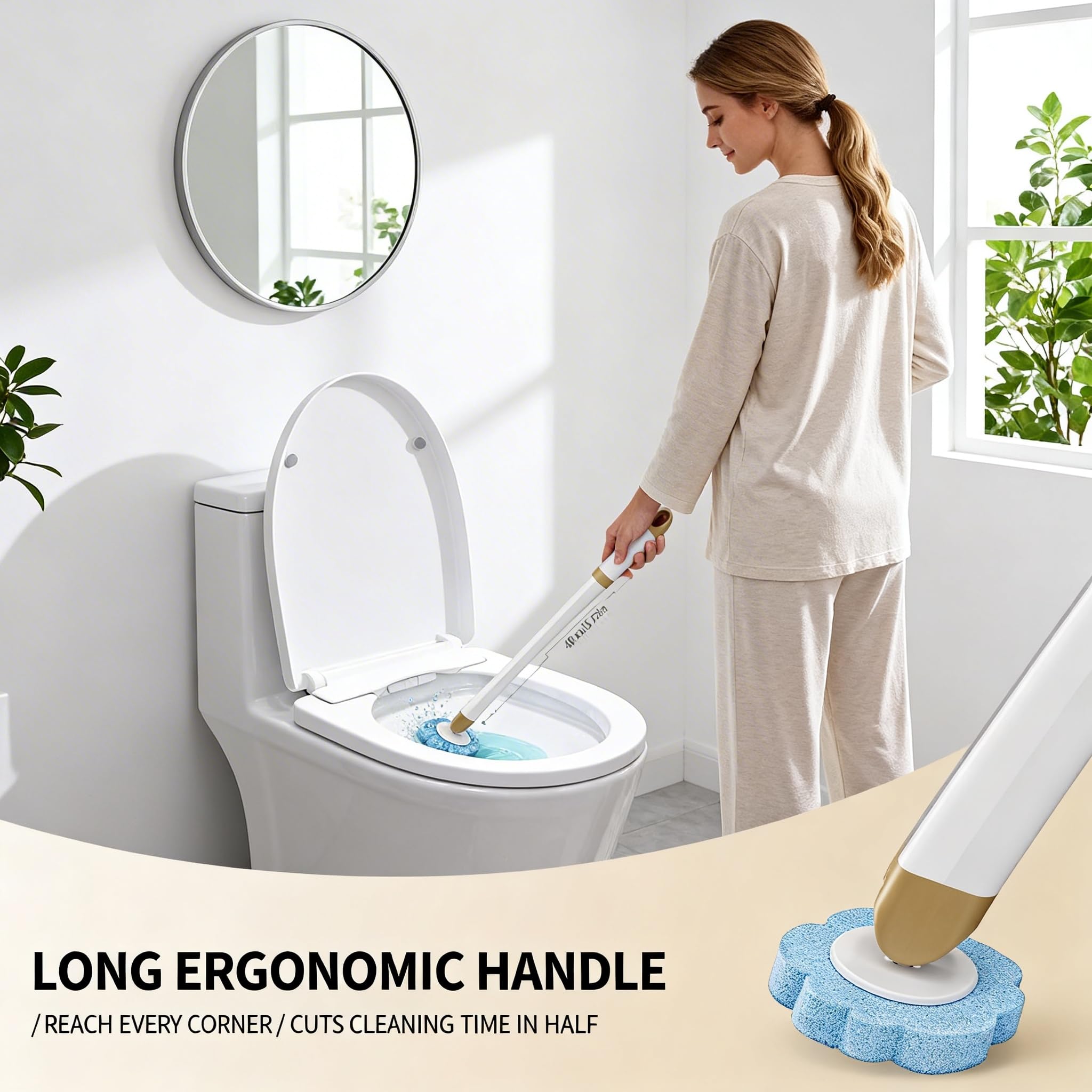 KIRIKIT wall-mount holder keeps the bathroom organized and accessible.