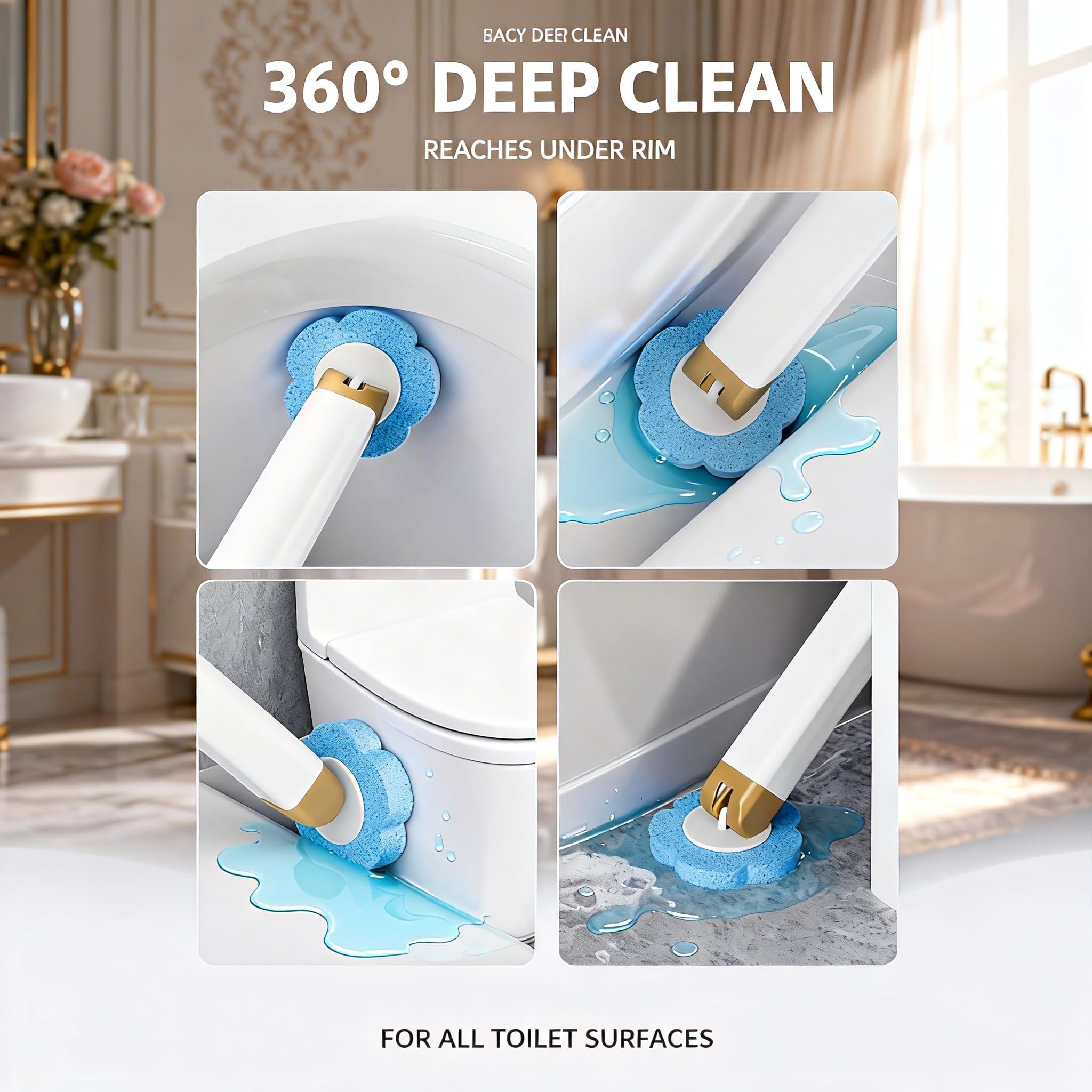 KIRIKIT water-activated cleaning head delivers deep cleaning power.