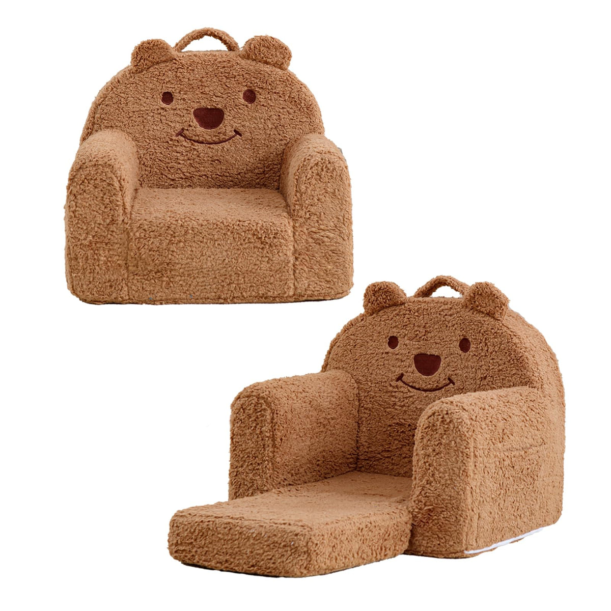 Kisdsa bear chair in closed form for a cozy toddler seat and calm reading