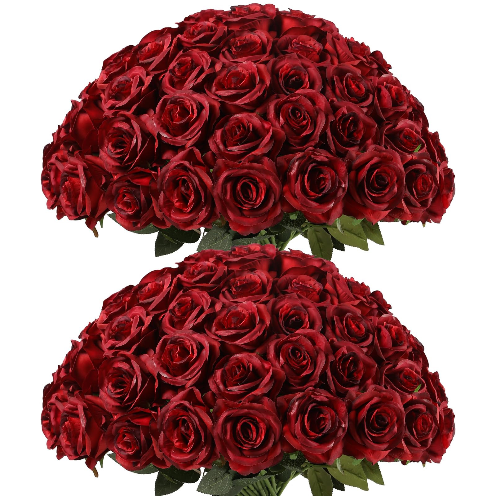 Kisflower burgundy artificial roses bulk pack for refined décor and events