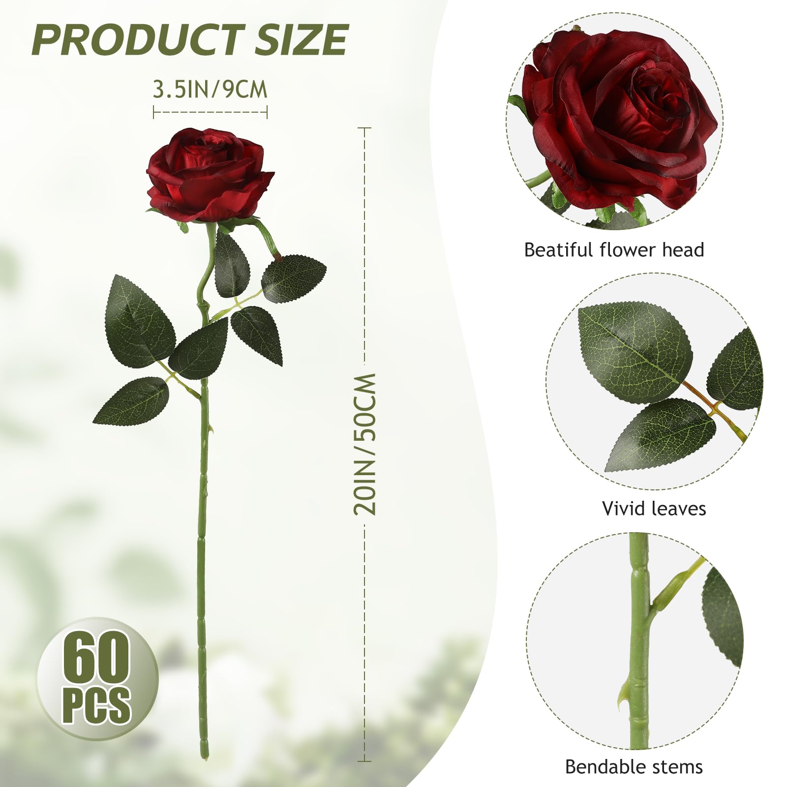 Long-stem Kisflower roses with flexible stems for centerpieces