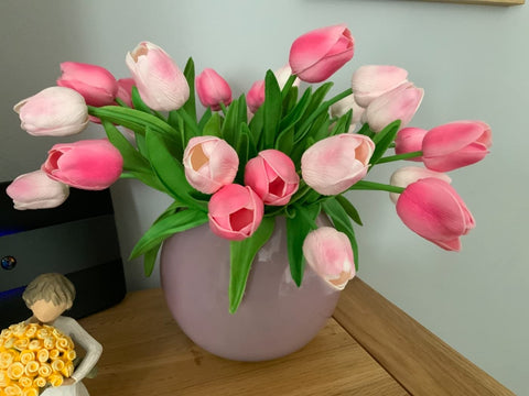 Kisflower pink tulips centerpieces for tables and events