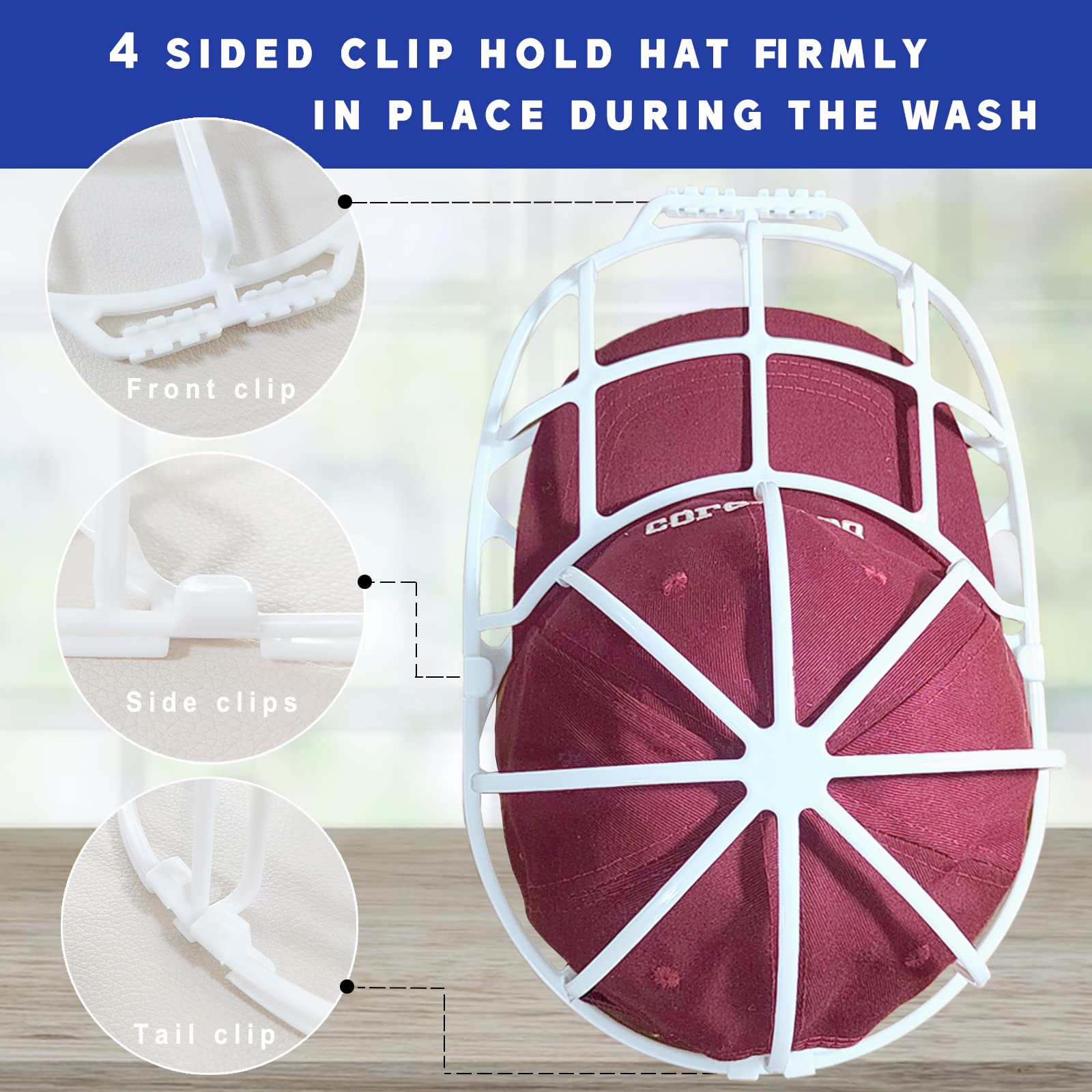 KISYONGUS kit keeps curved and flat caps shaped during wash.