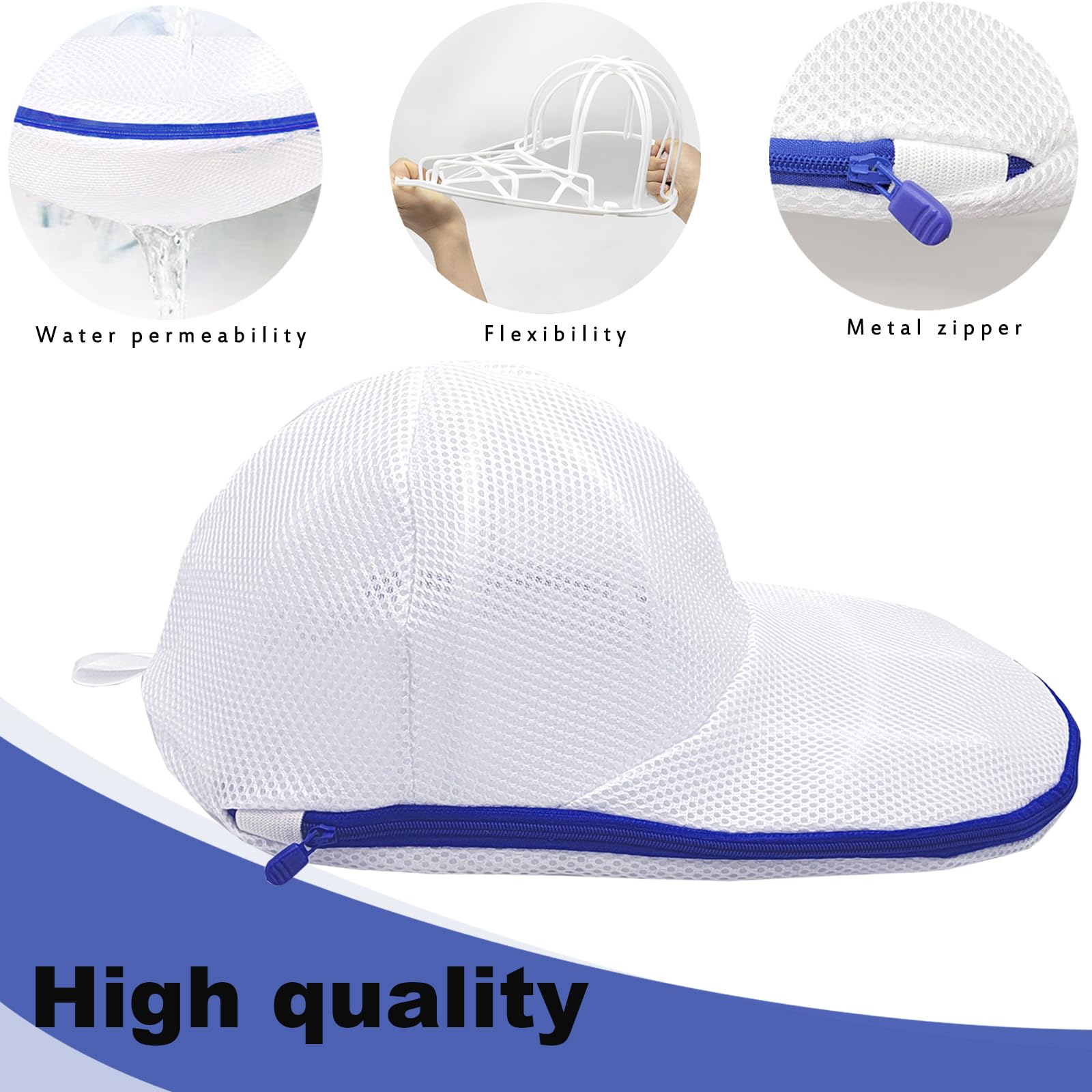KISYONGUS rigid frame prevents crushed caps in standard wash cycles.