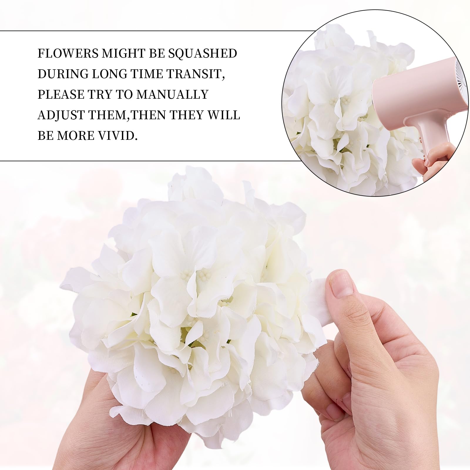 KISLOHUM silk hydrangea petals for long-lasting color.