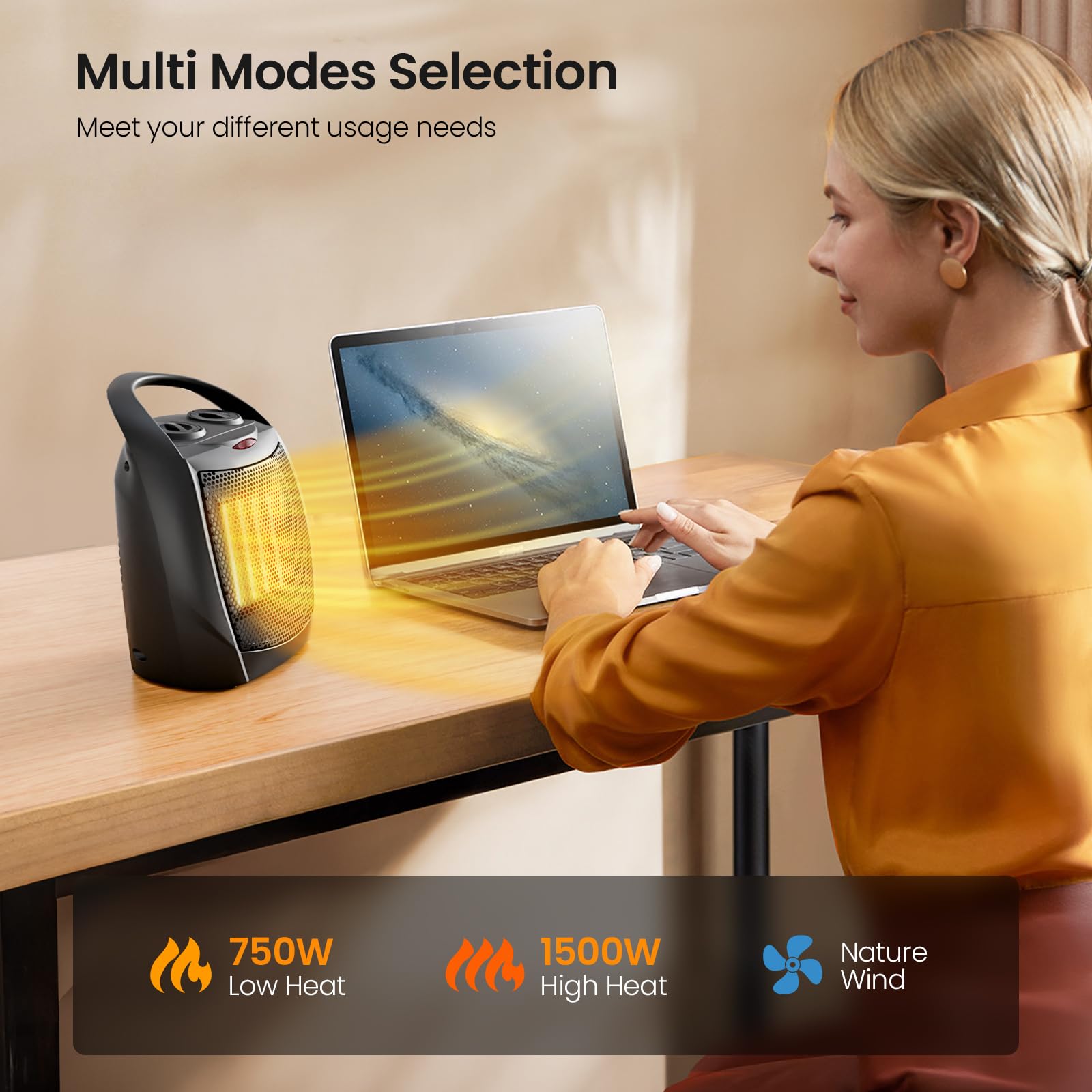 Kismile safety features include overheat protection and tip-over switch.