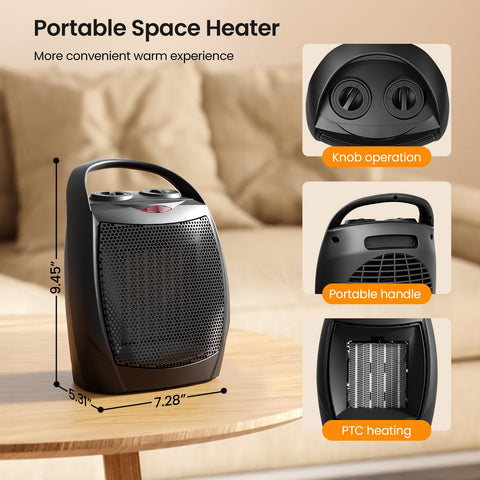Kismile unit offers three heat settings and a fan for versatility.
