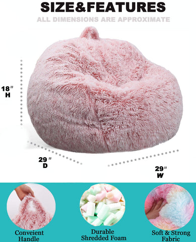 Kisoy bean bag chair with built-in handle for easy transport