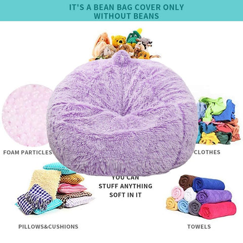 Kisoy bean bag chair cover interior view illustrating space for stuffing.