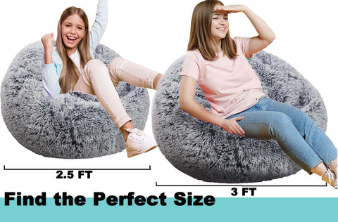 Kisoy bean bag chair in bedroom setting, cozy lounging after school