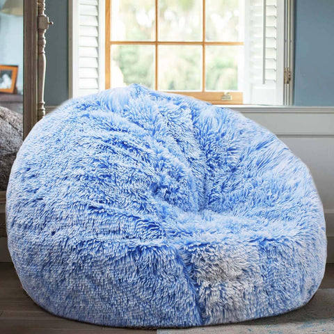 Kisoy fluffy bean bag chair on the floor for lounging