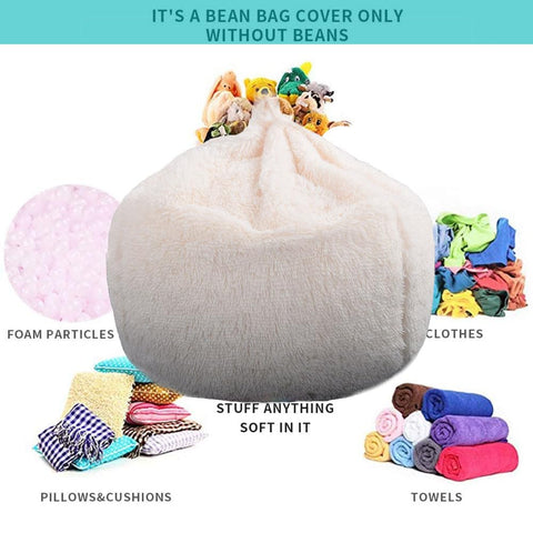 Kisoy faux fur bean bag cover close-up, premium texture and durability