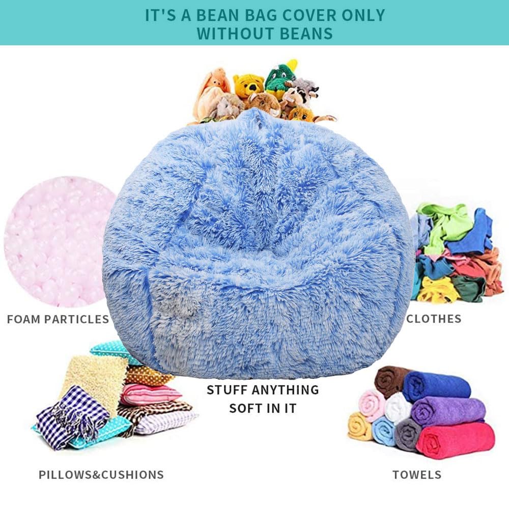 Kisoy plush storage cover in blue, keeps plush toys neatly stored and easy to access.