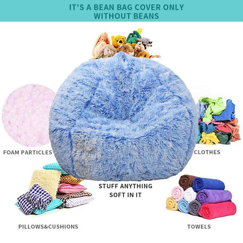 Kisoy plush storage cover in blue, keeps plush toys neatly stored and easy to access.