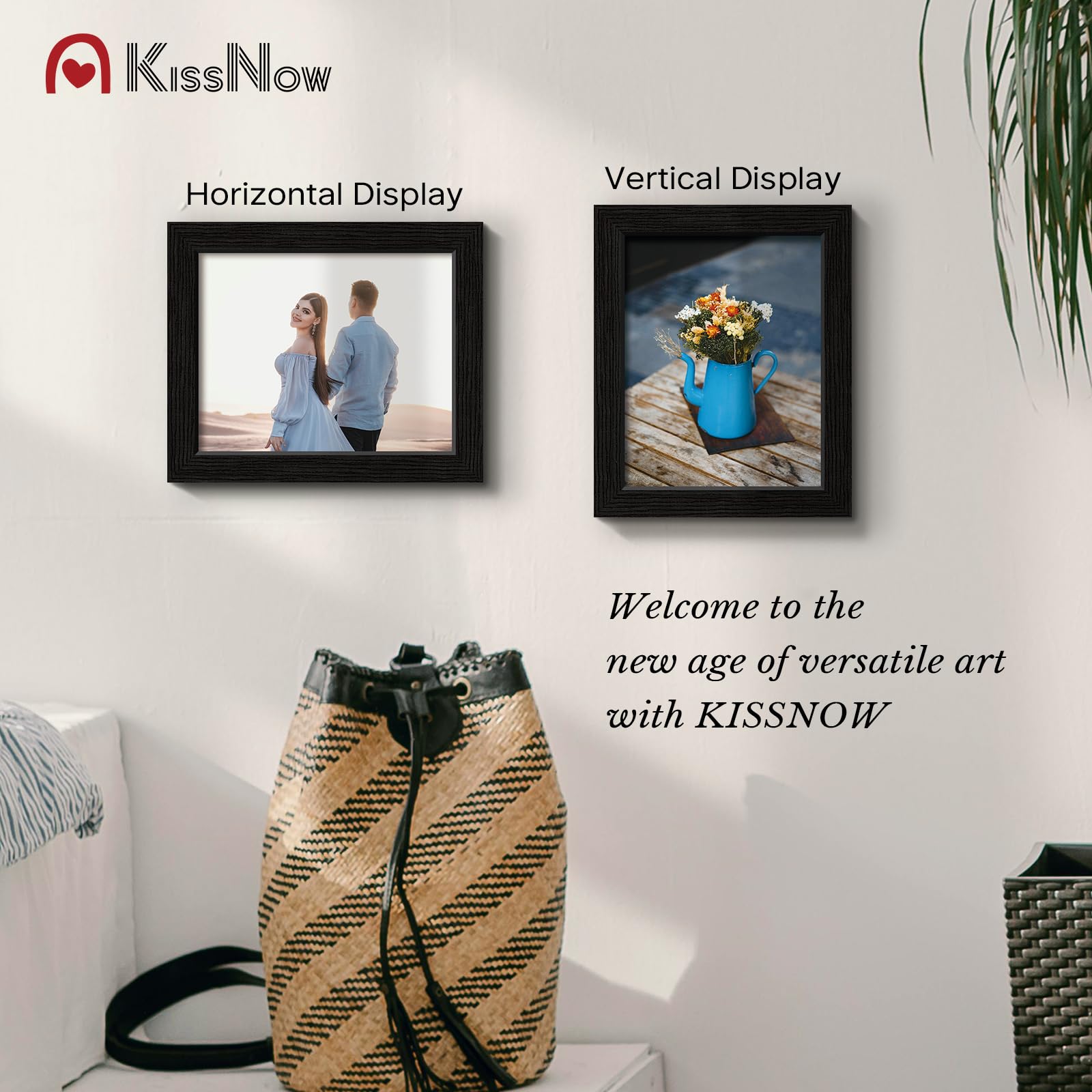 KissNow wall-mount hardware included for secure wall display.