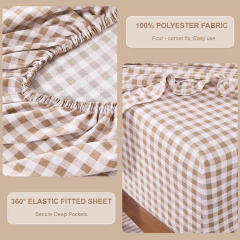kisswish Gingham Queen pillowcases, cozy and easy care