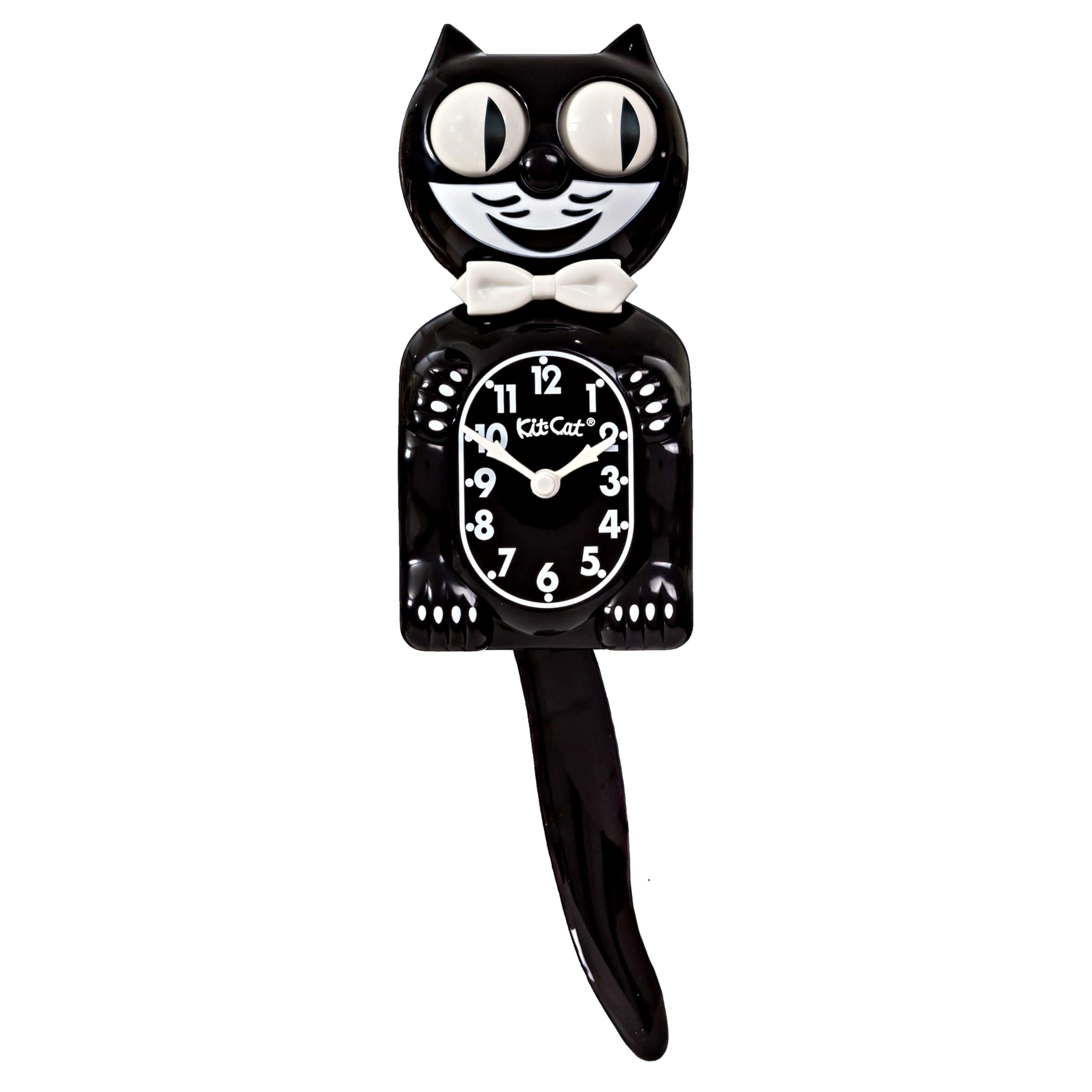 Kit Cat Klock Gentlemen battery compartment enables flexible placement
