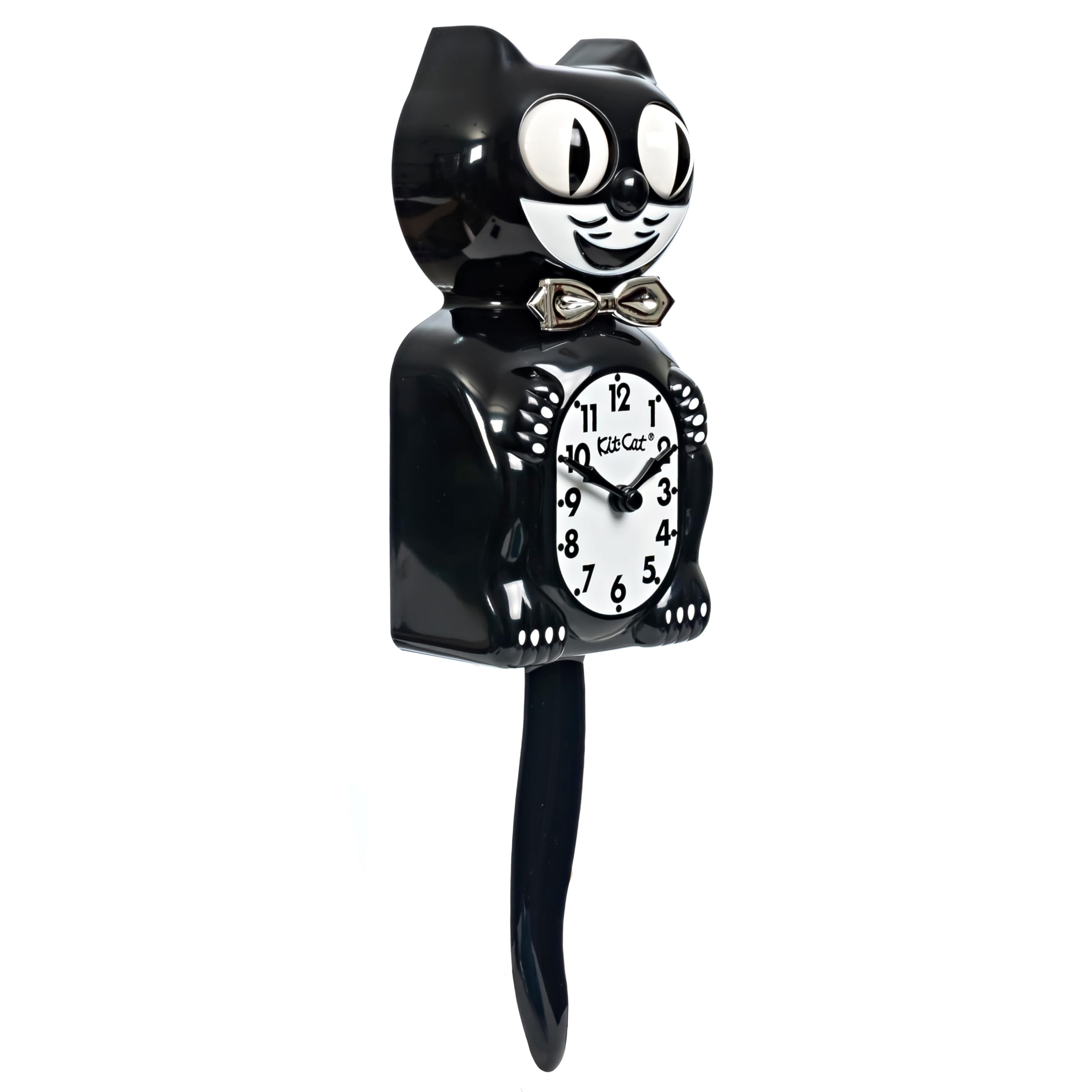 Kit-Cat Klock tail wag detail adds whimsical motion to decor.