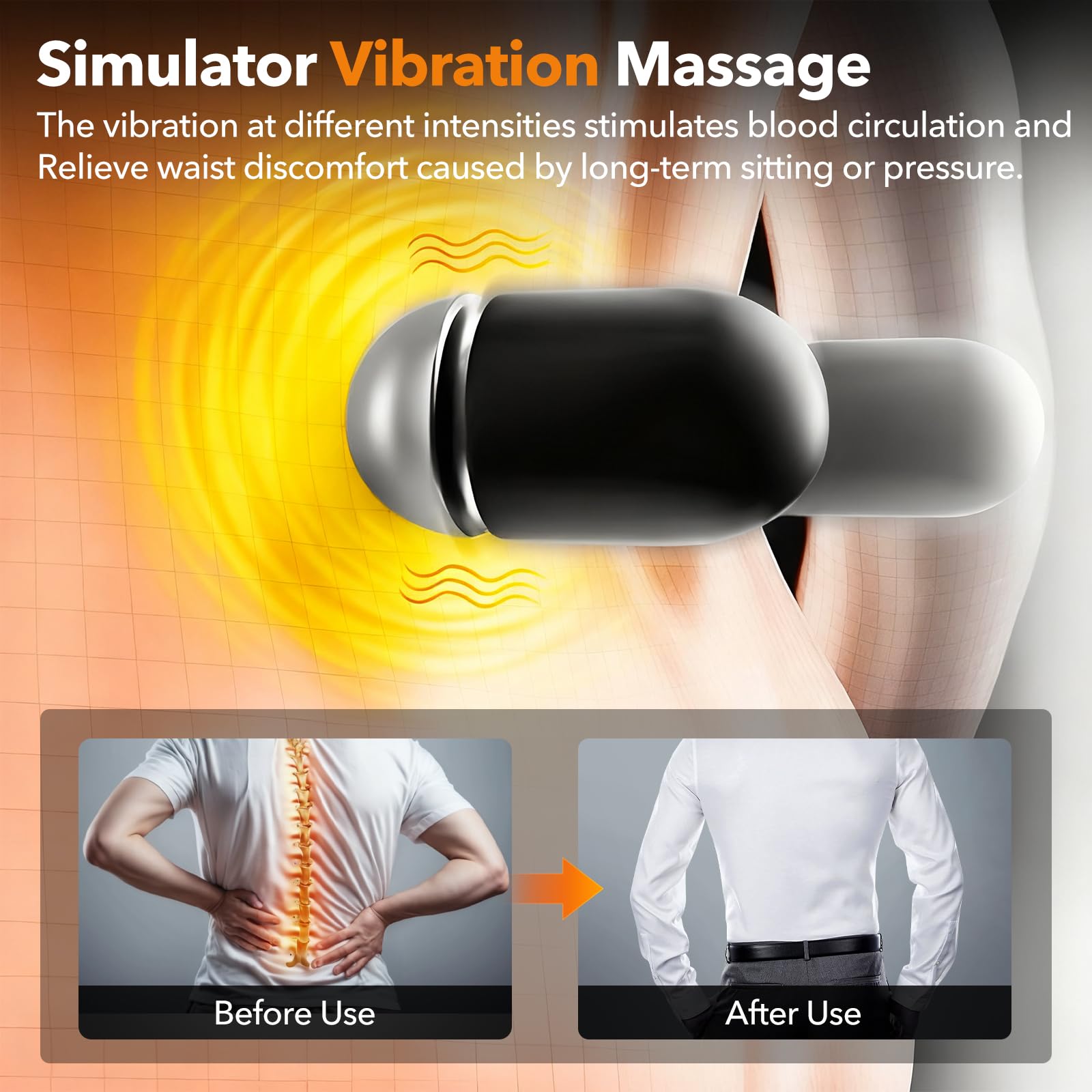KITCADA lumbar pillow on an office chair for daily back support.
