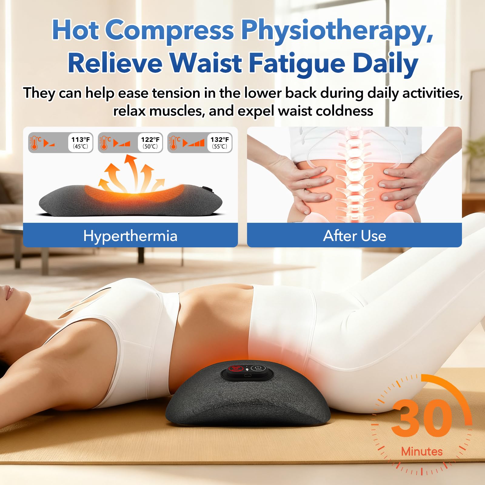 Kitcada memory foam lumbar pillow conforms to the waist for comfort