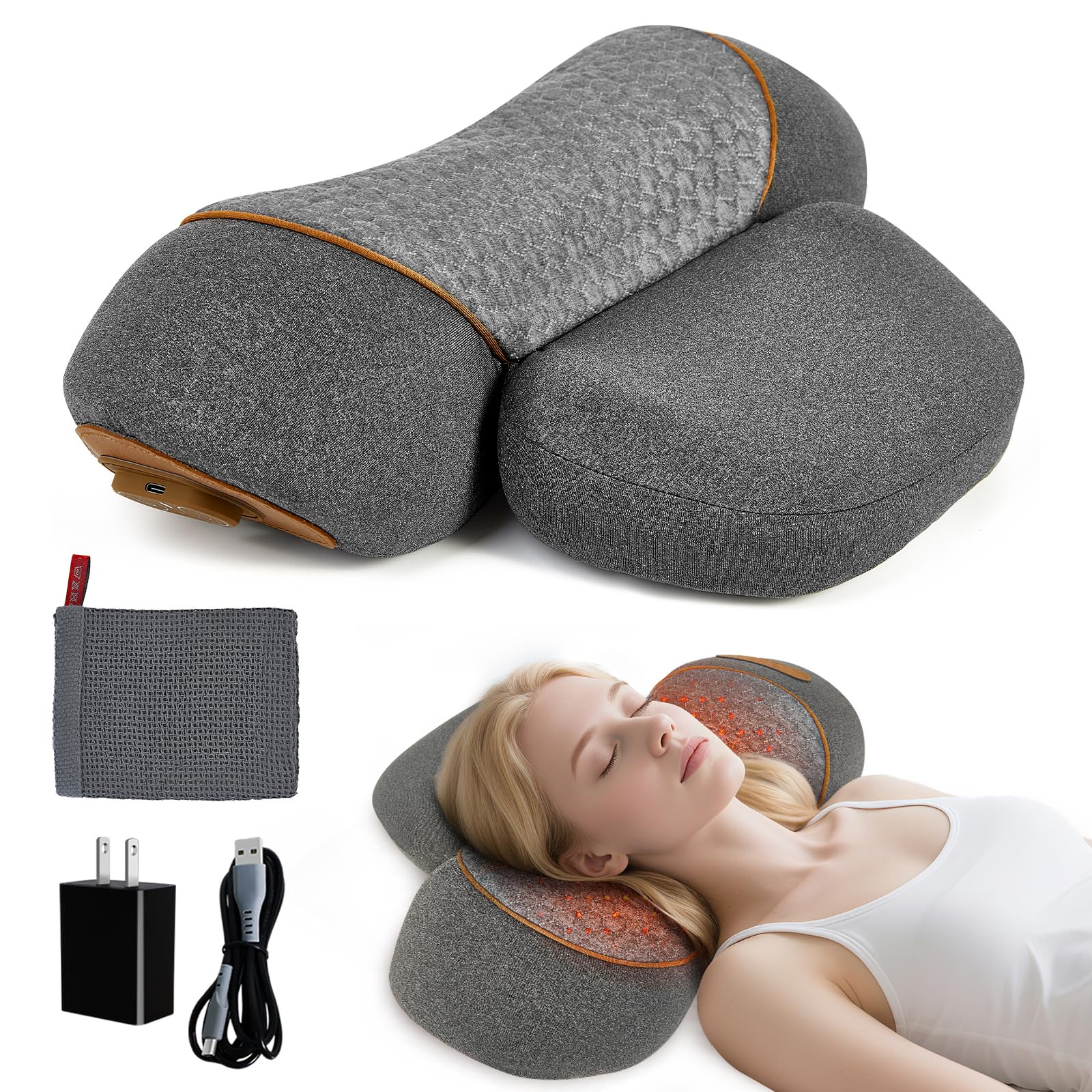 KITCADA neck pillow front view showing ergonomic curve and memory foam support.