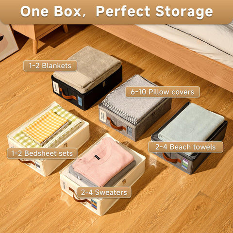 KitHero bed sheet organizer includes six labels for fast item retrieval.