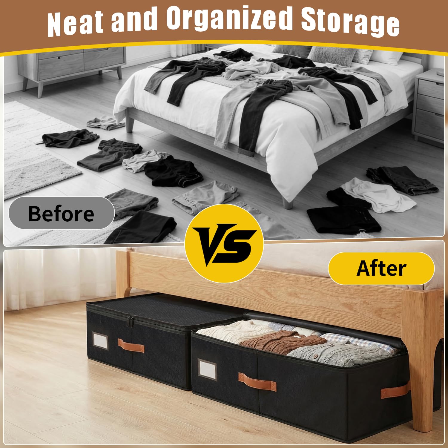 KITREPAION versatile under-bed storage for clothes, shoes, and more.