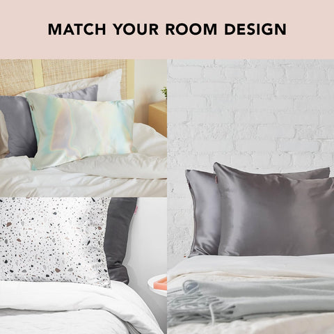 Charcoal color offers a sleek, versatile bedding accent.