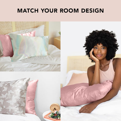 Kitsch satin pillowcase cooling breathable fabric for comfort.