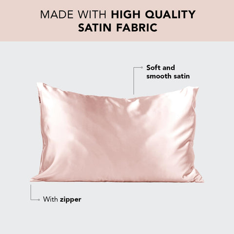 Kitsch satin pillowcase king size 19x36 shows generous fit.