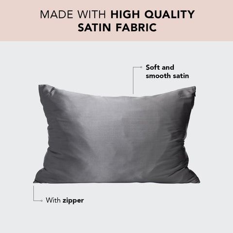 Kitsch satin pillowcase provides smooth hair and skin with reduced friction.