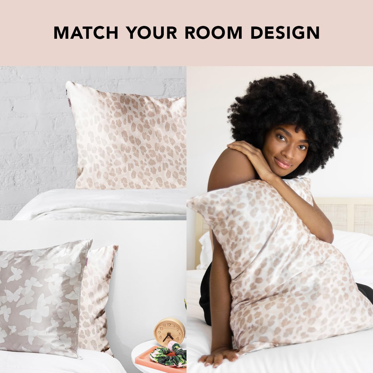 Kitsch satin pillowcase soft satin texture gentle on skin.
