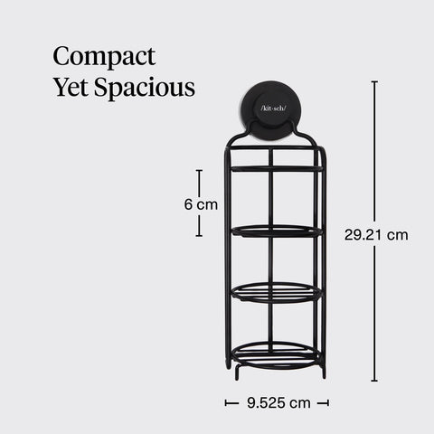 Kitsch free-standing unit offers flexible placement on any bathroom shelf.