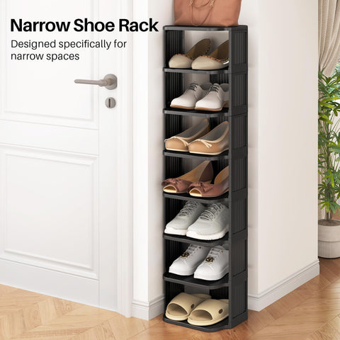 Kitstorack 5-tier stackable demonstrates modular flexibility for growing shoe collections.