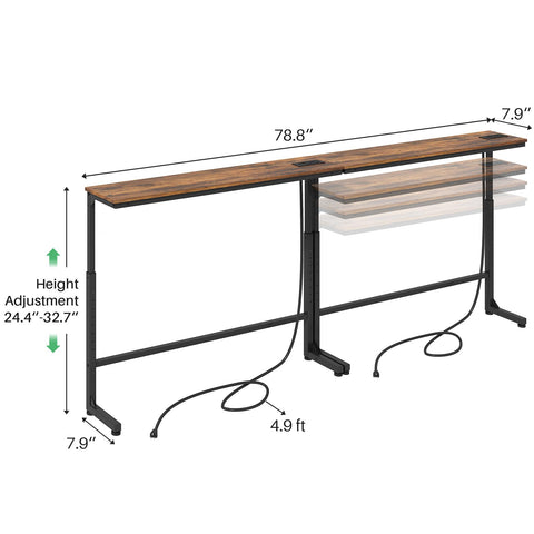 Kitstorack nearly 80-inch two-piece setup behind the sofa for extra surface