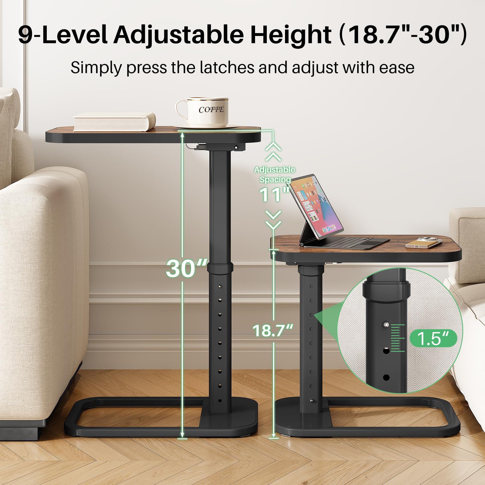 Kitstorack 90-degree flip TV tray folded flat for storage