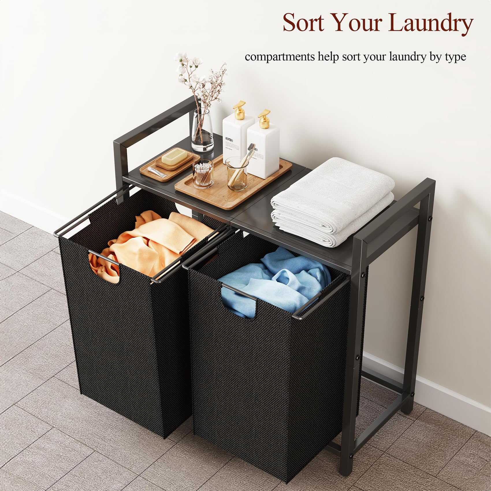 Kitstorack multipurpose laundry hamper suitable for bathroom, bedroom, or dorm.