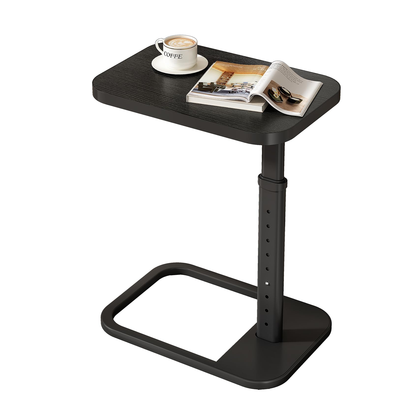 Kitstorack adjustable height end table under the sofa for easy reach