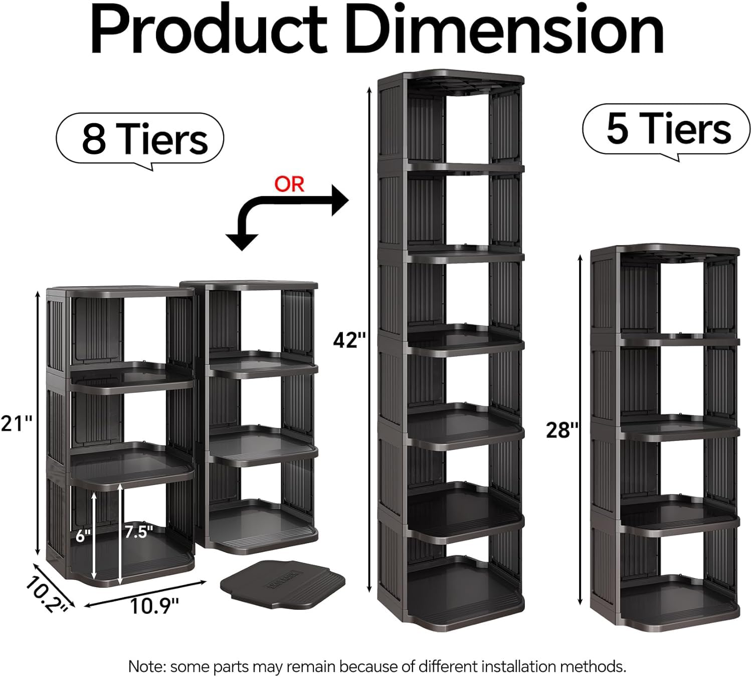 Kitstorack back-panel design helps keep walls clean and shoes contained.