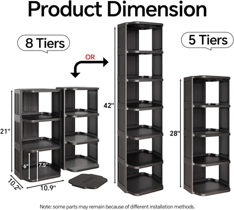 Kitstorack back-panel design helps keep walls clean and shoes contained.