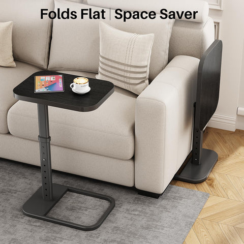 Kitstorack bedside dining table offers convenient meals and reading beside bed.