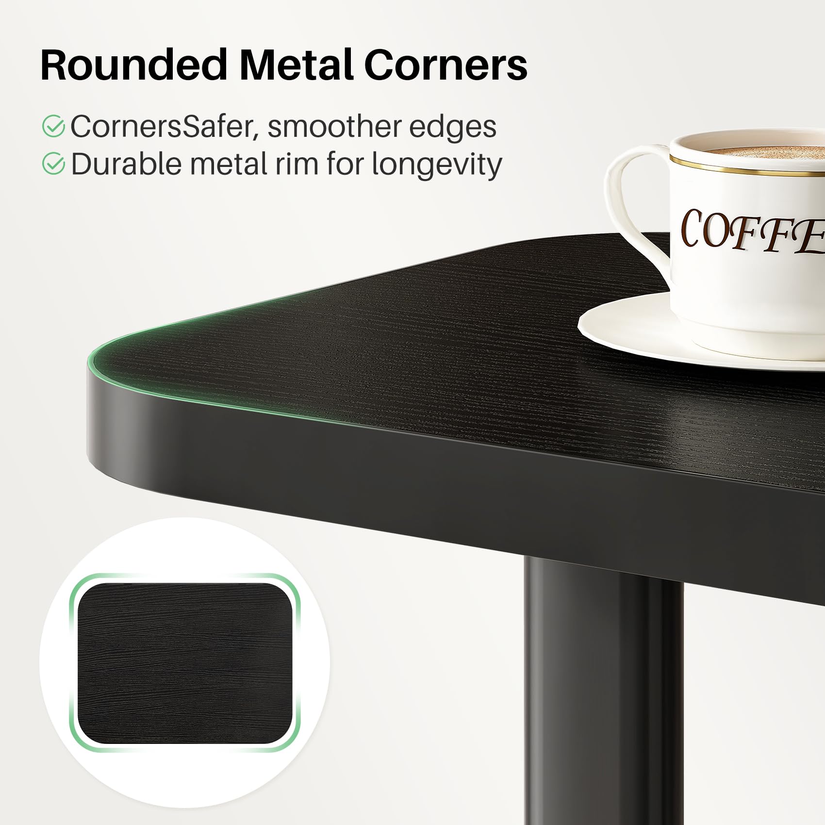 Kitstorack black-finish end table complements modern interiors