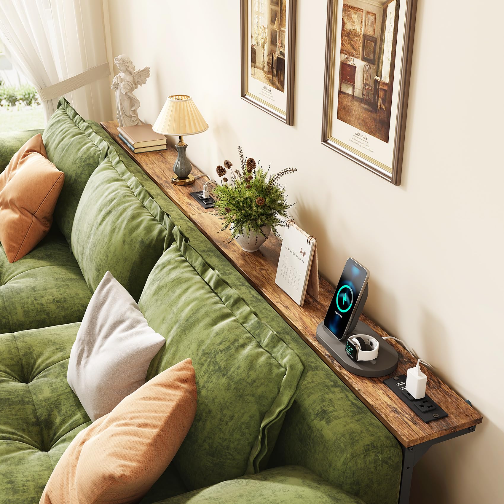 Kitstorack built-in power access with outlets and USB ports for charging devices.