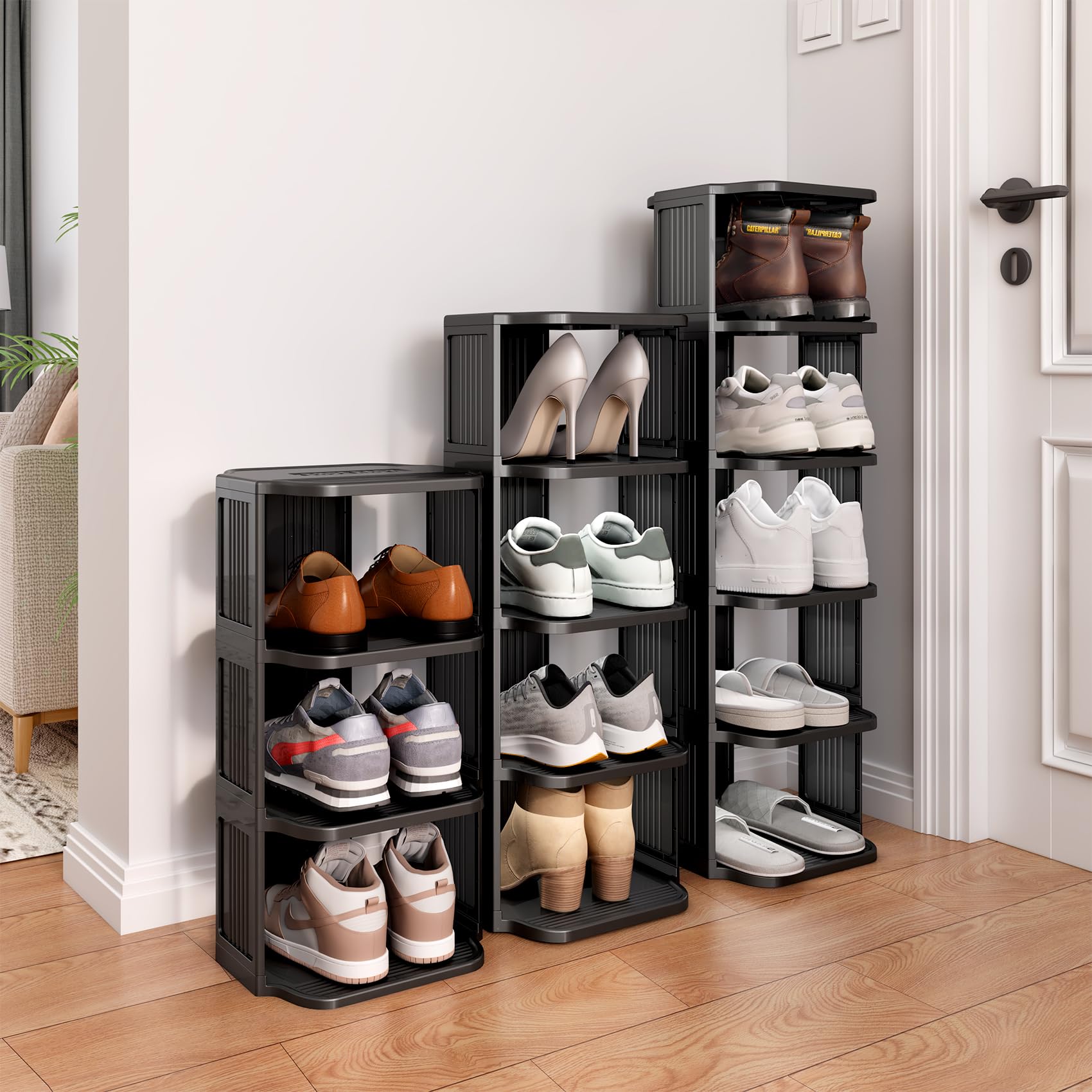 Kitstorack dorm room organizer transforms clutter into orderly footwear storage.