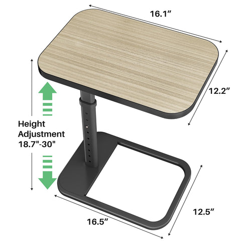 Kitstorack Driftwood Grey end table showing 90-degree flip to save space.