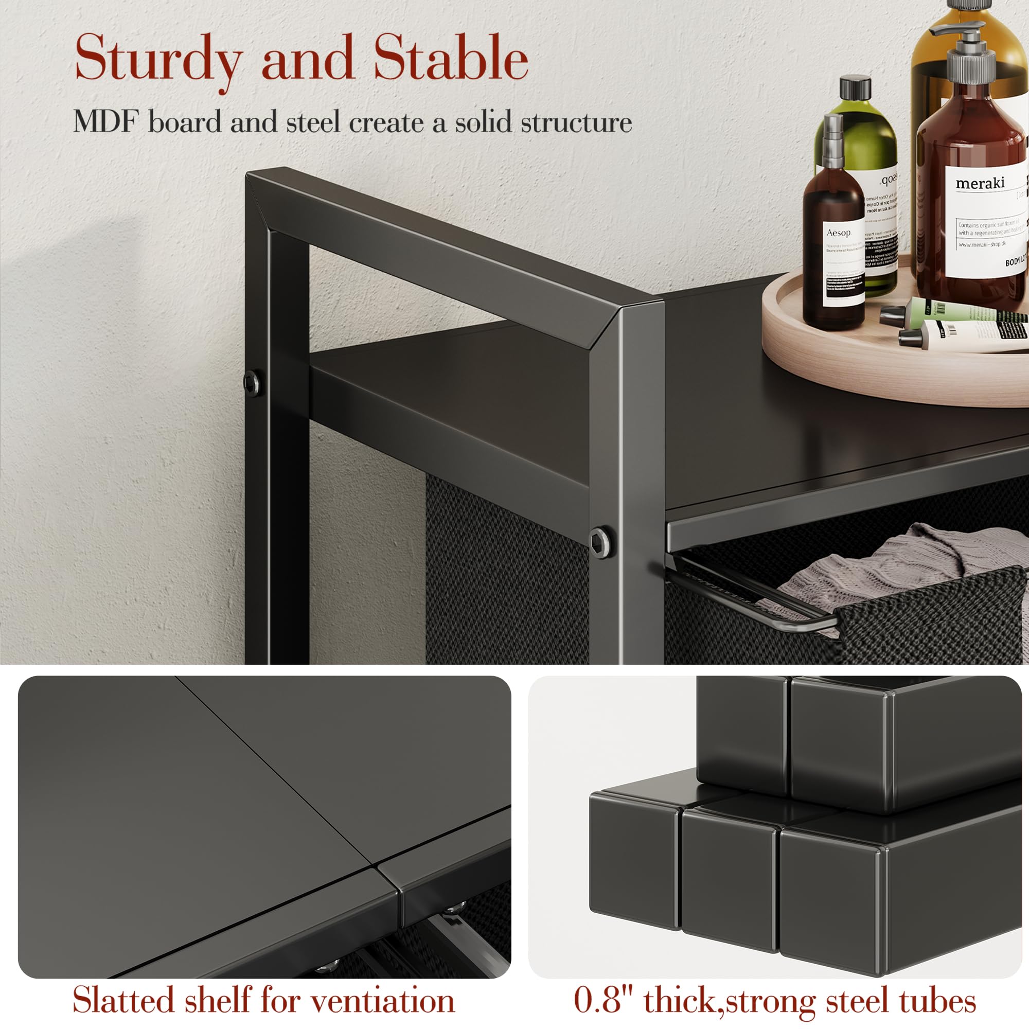 Kitstorack dual-compartment hamper divides loads for efficient sorting.
