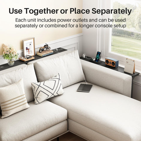 Kitstorack entryway table installs easily with balanced feet.